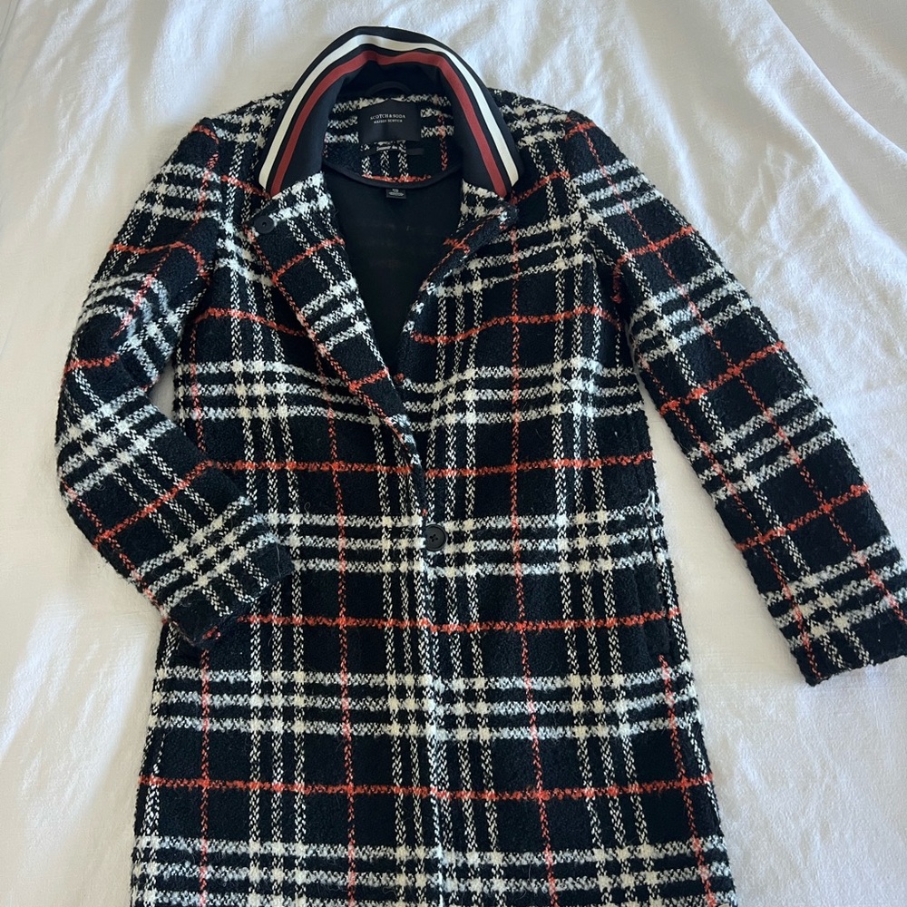 Scotch and soda wool poly blend long pea coat women’s size xs